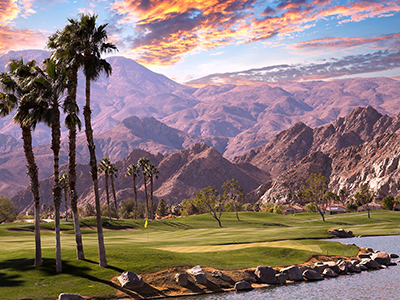Golf Course near Palm Springs with Mountain background
